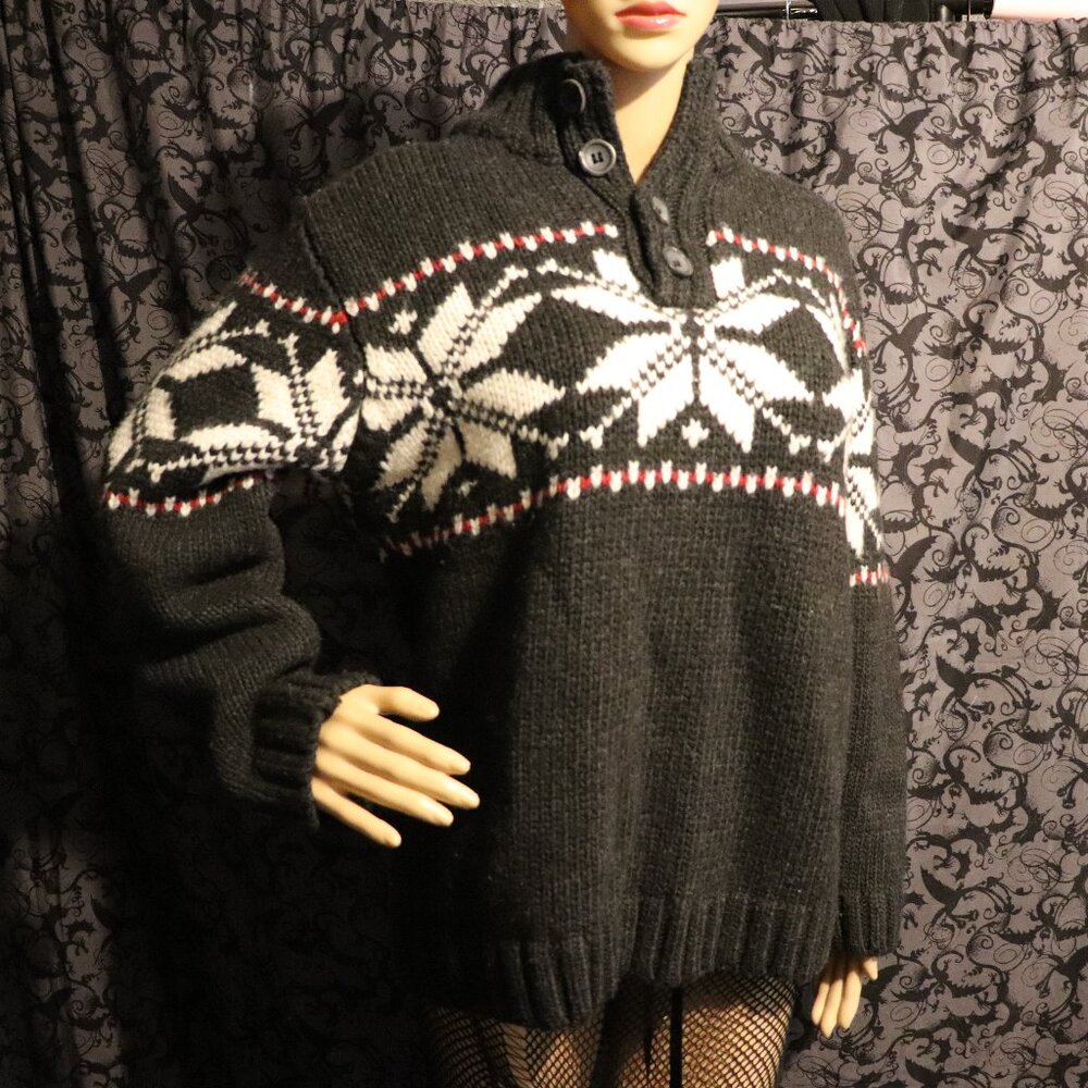 Filippo Novelli Sweater Made in Italy Thick Wool Acrylic Christmas Snow